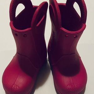 Crocs Kids Girls Handle it Rain Boots Pink Sz 6